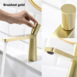 Qubo Tools Brushed Gold Brass Basin Faucet