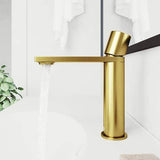 Qubo Tools Brushed Gold Brass Basin Faucet